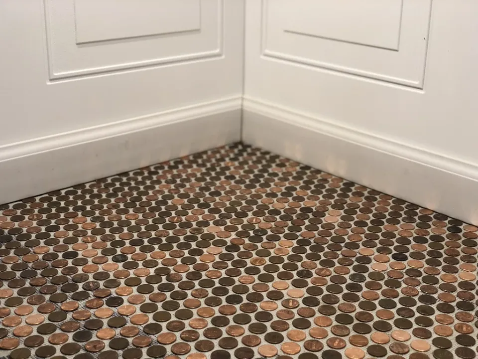 A penny floor meeting classic wall paneling